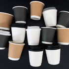 二重壁の熱いコーヒーPLAの紙コップのDegradable使い捨て可能な注文のサイズ色