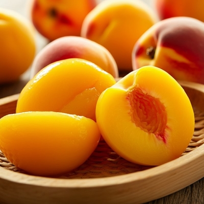 A級 GMO 黄色/白 固い 棚 安定 缶詰 の 桃 の 半分