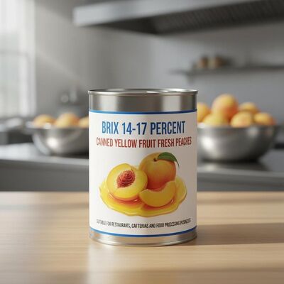 Brix 14-17 Percent Canned Yellow Fruit Fresh Peaches Suitable for Restaurants Cafeterias and Food Processing Businesses