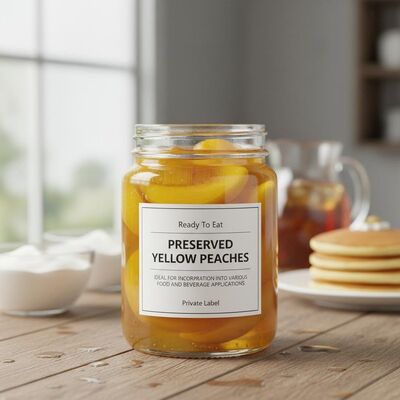 Ready To Eat Preserved Yellow Peaches Private Label Ideal For Incorporation Into Various Food And Beverage Applications